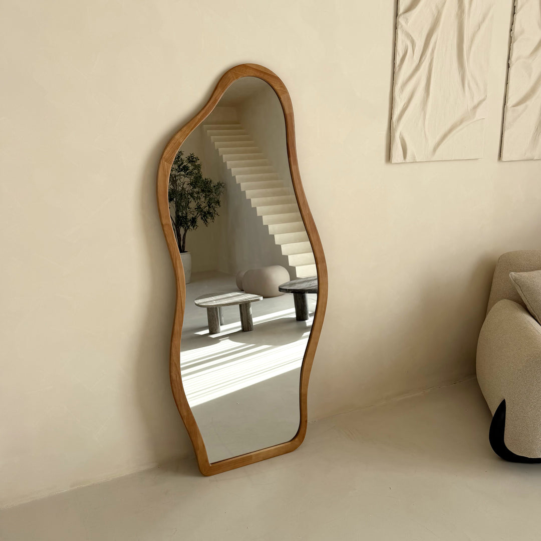 Mila organische japandi spiegel 180x80cm - bruin