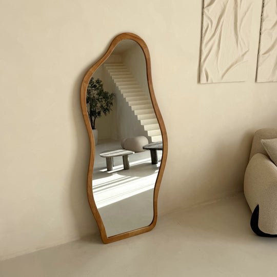 Mila organische japandi spiegel 180x80cm - bruin