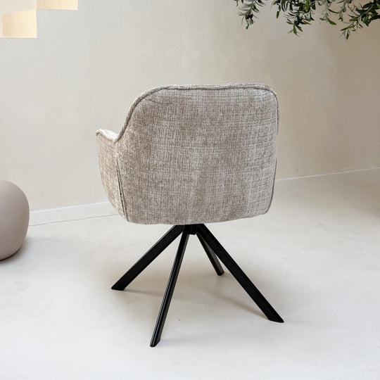 Jane draaibare eetkamerstoel - lint grey