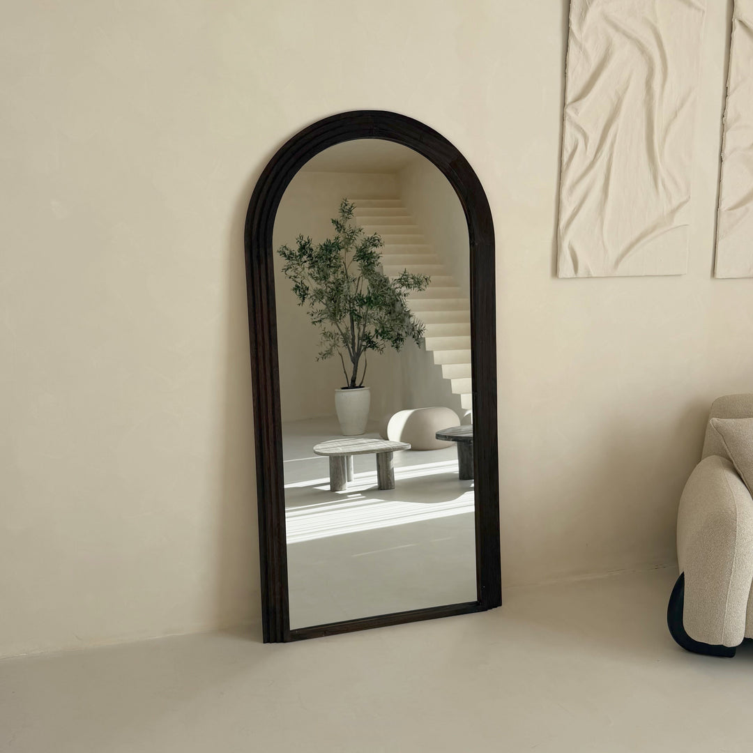 Novi japandi boogspiegel 200x100cm - walnoot