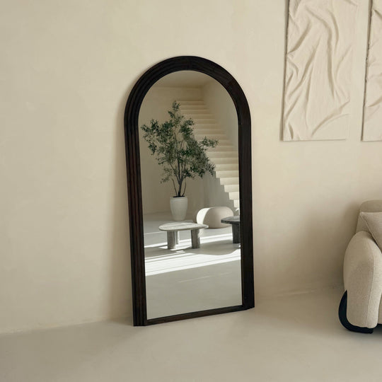 Novi japandi boogspiegel 200x100cm - walnoot