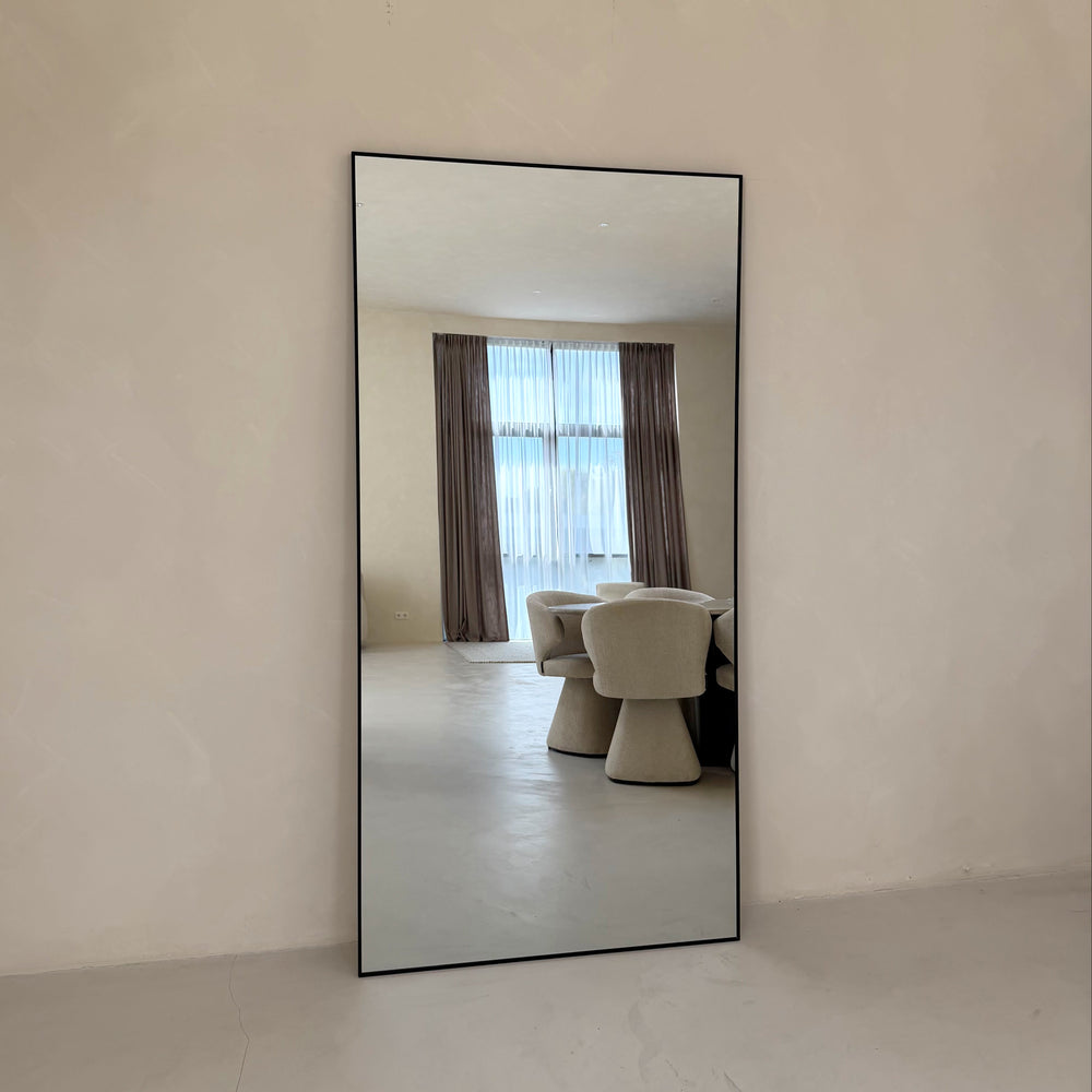 Linea grote rechthoek spiegel 200x100 - zwart