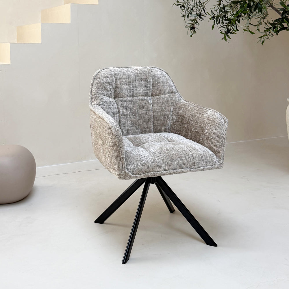 Jane draaibare eetkamerstoel - lint grey