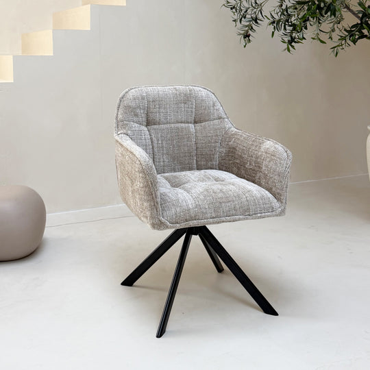 Jane draaibare eetkamerstoel - lint grey