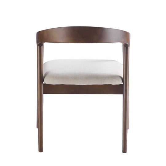 Léa japandi stoel walnoot bruin - gebroken wit