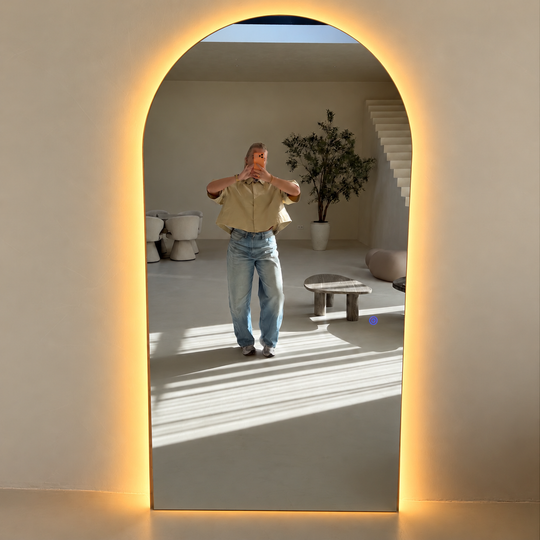 Elena grote led boogspiegel 200x100cm - frameless