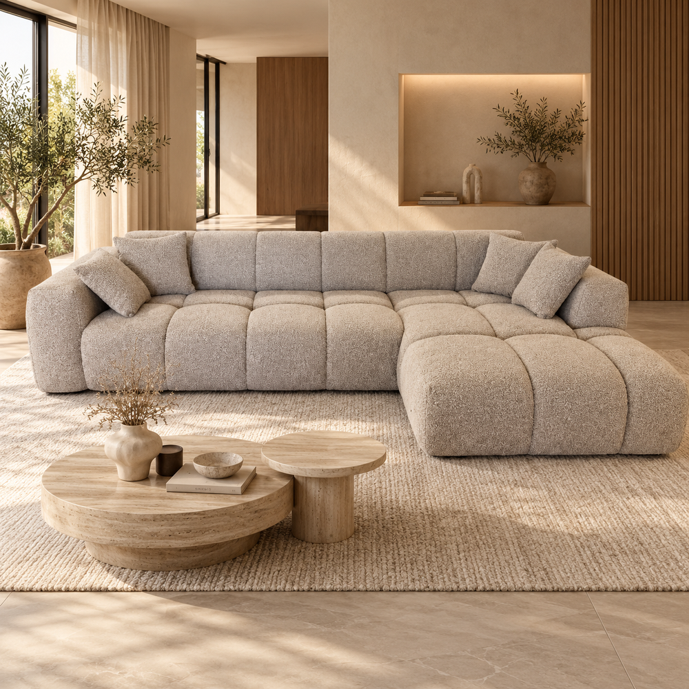 Numa hoekbank met lounge 295cm - taupe