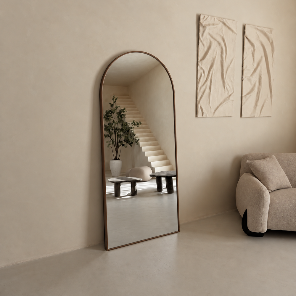 Elena grote boogspiegel 200x80cm - bruin