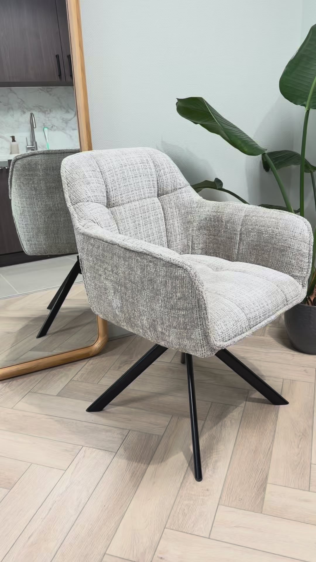 Jane draaibare eetkamerstoel - lint grey
