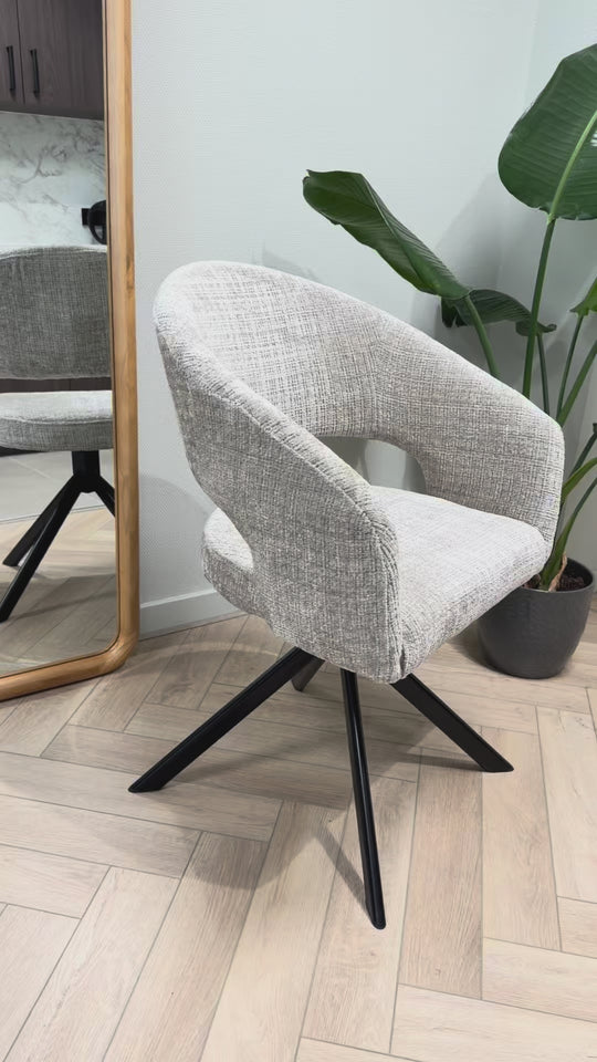 Nova draaibare eetkamerstoel - lint grey